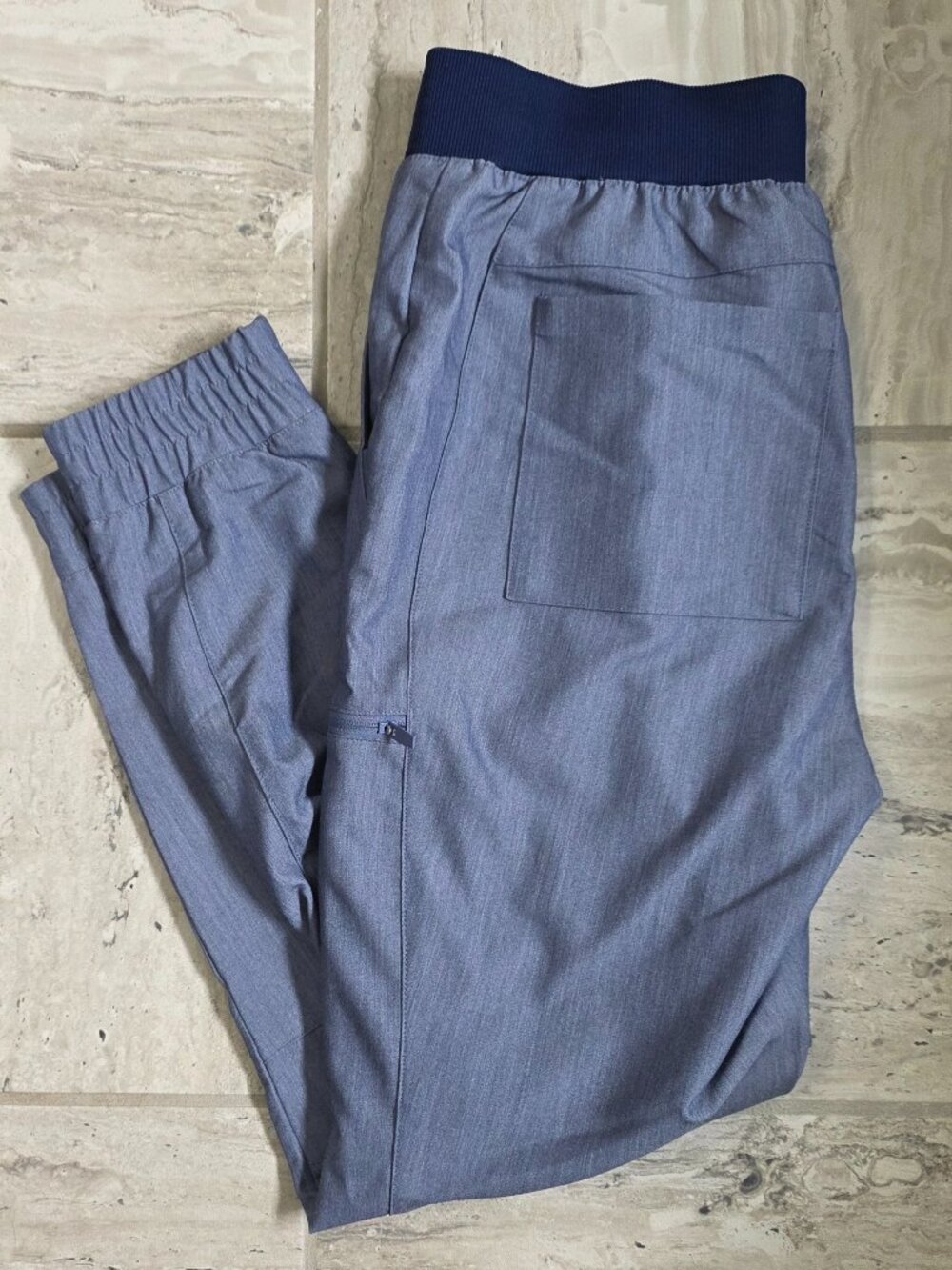 Fabletics High-Rise On Call Scrub Joggers - Indigo Heather